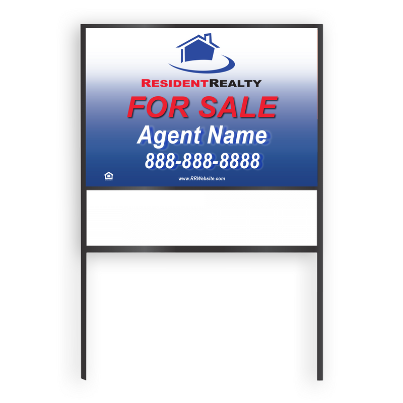 Resident Realty Commercial Sign (Large) | 48"W x 36"H Aluminum Panel (040"), Double Sided | Horizontal [Only Available for Local Delivery or Pick Up] 2022