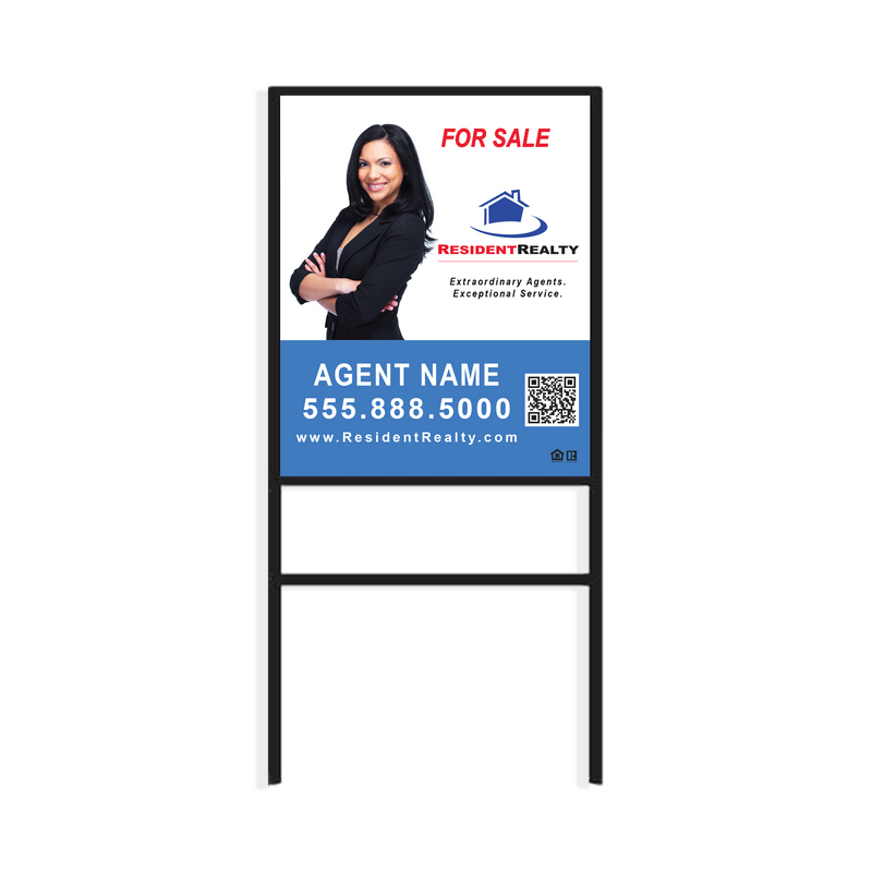 Resident Realty H-Frame | 24"W x 30"H Aluminum Panel | Choose Your Design & Update Name/Phone [2022]