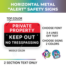 Custom metal Alert-Safety sign. 12" x 18".