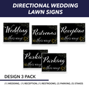 Wedding Wayfinding Yard Signs | 24"W x 18"H, Double Sided, UV Printed | Choose  Signs Only or Sign with 6"W x 24"H Metal H-Stakes