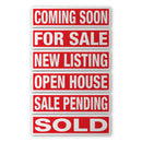 Real Estate Sign Riders | 24"W x 6"H | 6 Pack of Common Messages | Choose Aluminum or Corrugated Plastic