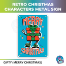 Retro Christmas Character Metal Signs. 10 x 7