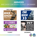 Small Business Directional Lawn Signs Pack | Double Sided | Includes H-stakes