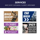 Small Business Directional Lawn Signs Pack | Double Sided | Includes H-stakes