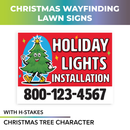 Holiday Lights, Christmas Trees  Pre Designed Yard Signs | 24"W x 18"H, Double Sided, UV Printed | Choose Quantity | Comes with 6"W x 24"H Metal H-Stakes (Copy)