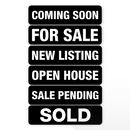 Real Estate Sign Riders | 24"W x 6"H | 6 Pack of Common Messages | Choose Aluminum or Corrugated Plastic