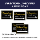 Wedding Wayfinding Yard Signs | 24"W x 18"H, Double Sided, UV Printed | Choose  Signs Only or Sign with 6"W x 24"H Metal H-Stakes