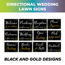 Mix and Match Wedding Wayfinding Yard Signs | 24"W x 18"H, Double Sided, UV Printed | Choose Signs Only or Sign with 6"W x 24"H Metal H-Stakes