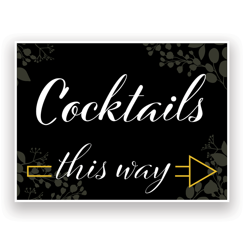 Mix and Match Wedding Wayfinding Yard Signs | 24"W x 18"H, Double Sided, UV Printed | Choose Signs Only or Sign with 6"W x 24"H Metal H-Stakes