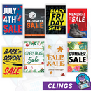 Holiday/Seasonal sale cling packs.