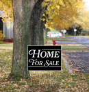 "Home For Sale" Pre Designed Yard Signs | 24"W x 18"H, Double Sided, UV Printed | Choose Quantity | Comes with 6"W x 24"H Metal H-Stakes