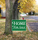 "Home For Sale" Pre Designed Yard Signs | 24"W x 18"H, Double Sided, UV Printed | Choose Quantity | Comes with 6"W x 24"H Metal H-Stakes
