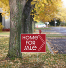 "Home For Sale" Pre Designed Yard Signs | 24"W x 18"H, Double Sided, UV Printed | Choose Quantity | Comes with 6"W x 24"H Metal H-Stakes