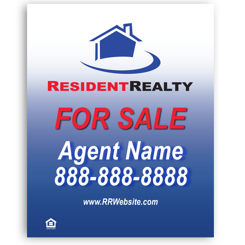 Resident Realty "New Agent" Sign Kit | Kit Includes H-Frames, Sidewalk Sign, & Lawn Signs