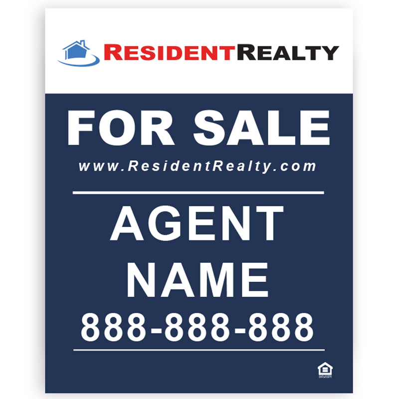 Resident Realty "New Agent" Sign Kit | Kit Includes H-Frames, Sidewalk Sign, & Lawn Signs