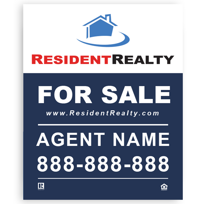 Resident Realty "New Agent" Sign Kit | Kit Includes H-Frames, Sidewalk Sign, & Lawn Signs