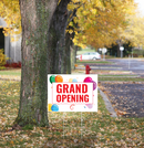 "Grand Opening" Pre Designed Yard Signs | 24"W x 18"H, Double Sided, UV Printed | Choose Quantity & Signs Only or Sign with 6"W x 24"H Metal H-Stakes