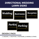 Wedding Wayfinding Yard Signs | 24"W x 18"H, Double Sided, UV Printed | Choose  Signs Only or Sign with 6"W x 24"H Metal H-Stakes