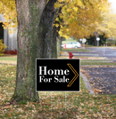 "Home For Sale" Pre Designed Yard Signs | 24"W x 18"H, Double Sided, UV Printed | Choose Quantity | Comes with 6"W x 24"H Metal H-Stakes