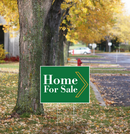 "Home For Sale" Pre Designed Yard Signs | 24"W x 18"H, Double Sided, UV Printed | Choose Quantity | Comes with 6"W x 24"H Metal H-Stakes