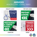 Small Business Directional Lawn Signs Pack | Double Sided | Includes H-stakes