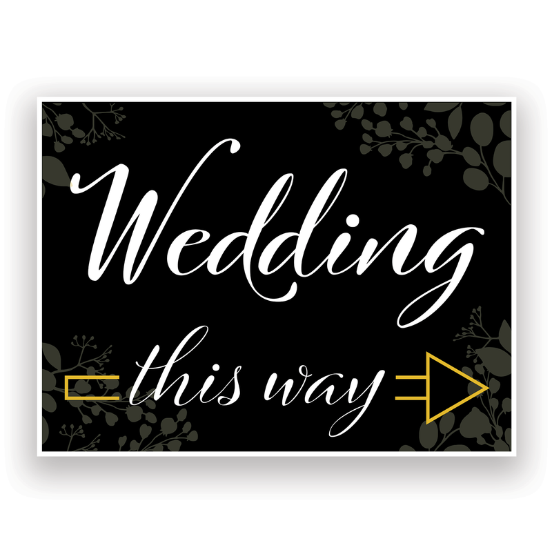 Mix and Match Wedding Wayfinding Yard Signs | 24"W x 18"H, Double Sided, UV Printed | Choose Signs Only or Sign with 6"W x 24"H Metal H-Stakes