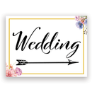 Mix and Match Wedding Wayfinding Yard Signs | 24"W x 18"H, Double Sided, UV Printed | Choose Signs Only or Sign with 6"W x 24"H Metal H-Stakes