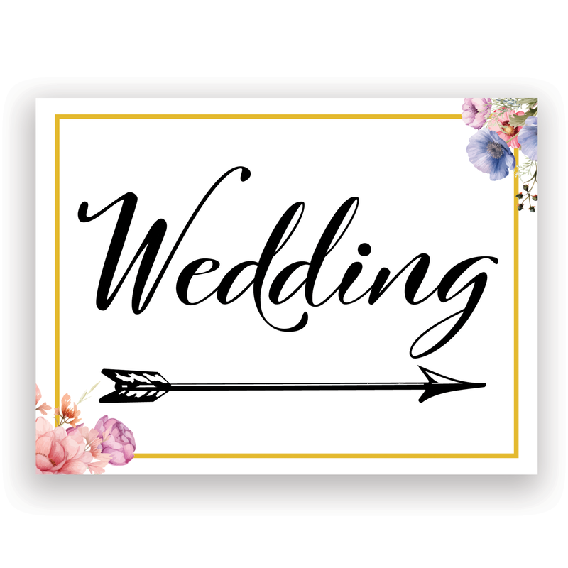 Mix and Match Wedding Wayfinding Yard Signs | 24"W x 18"H, Double Sided, UV Printed | Choose Signs Only or Sign with 6"W x 24"H Metal H-Stakes