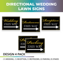 Wedding Wayfinding Yard Signs | 24"W x 18"H, Double Sided, UV Printed | Choose  Signs Only or Sign with 6"W x 24"H Metal H-Stakes