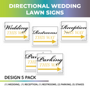 Wedding Wayfinding Yard Signs | 24"W x 18"H, Double Sided, UV Printed | Choose  Signs Only or Sign with 6"W x 24"H Metal H-Stakes
