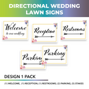 Wedding Wayfinding Yard Signs | 24"W x 18"H, Double Sided, UV Printed | Choose  Signs Only or Sign with 6"W x 24"H Metal H-Stakes