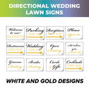 Mix and Match Wedding Wayfinding Yard Signs | 24"W x 18"H, Double Sided, UV Printed | Choose Signs Only or Sign with 6"W x 24"H Metal H-Stakes