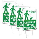 "Clean Up After Your Dog" Yard Sign | Corrugated Sign | With 6"W x 12"H Metal H-Stake