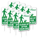 "Clean Up After Your Dog" Yard Sign | Corrugated Sign | With 6"W x 12"H Metal H-Stake