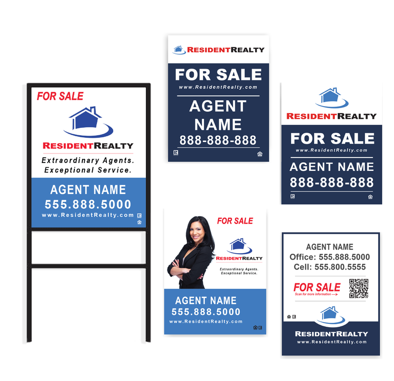 Resident Realty H-Frame | 24"W x 30"H Aluminum Panel | Choose Your Design & Update Name/Phone [2022]