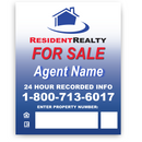 Resident Realty 24 Hour Panel [For H-Frame or Arm Post] | 040 Aluminum w/ Vinyl Laminate Overlay | Choose Size and Design | 24" x 24" or 24" x 30"