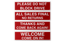 Visibility Signage 4 Pack Estate/Garage/Sales Events Signs | Direct UV Printed 24"W x 6" H