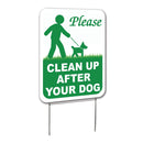 "Clean Up After Your Dog" Yard Sign | Corrugated Sign | With 6"W x 12"H Metal H-Stake
