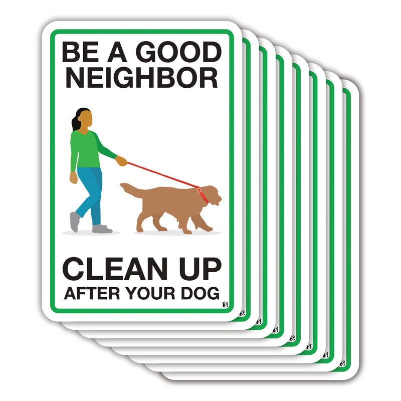 "Be A Good Neighbor, Clean Up After Your Dog" Yard Sign | Corrugated Sign | With 6"W x 12"H Metal H-Stake