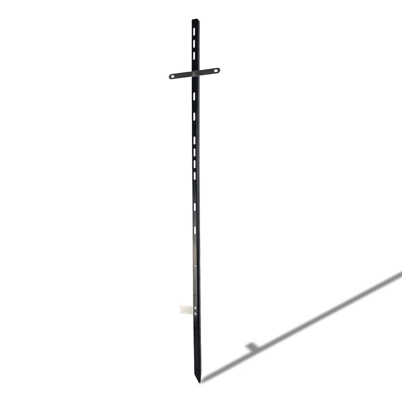 Heavy Duty Metal "Step Stake" for Signs | 46" Tall (~ 4ft) | Ground Insertion w/ Holes, Step Post, & Cross Beam