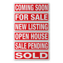 Real Estate Sign Riders | 24"W x 6"H | 6 Pack of Common Messages | Choose Aluminum or Corrugated Plastic