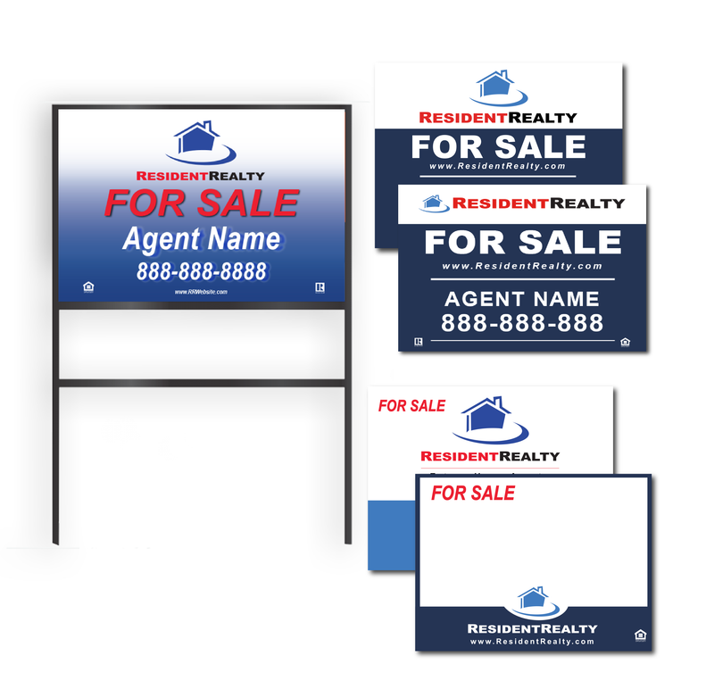 Resident Realty Commercial Sign (Large) | 48"W x 36"H Aluminum Panel (040"), Double Sided | Horizontal [Only Available for Local Delivery or Pick Up] 2022