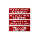 Visibility Signage 4 Pack Estate/Garage/Sales Events Signs | Direct UV Printed 24"W x 6" H