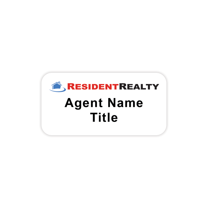 Resident Realty Magnetic Name Tag | Custom Name or Blank [3"W x 1.5"H]