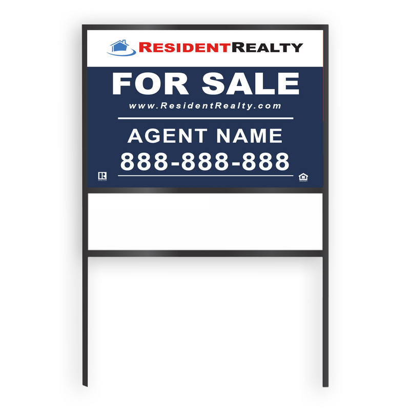 Resident Realty Commercial Sign (Med) | 36"W x 24"H Aluminum Panel (040"), Double Sided | Horizontal [Only Available for Local Delivery or Pick Up]_2022