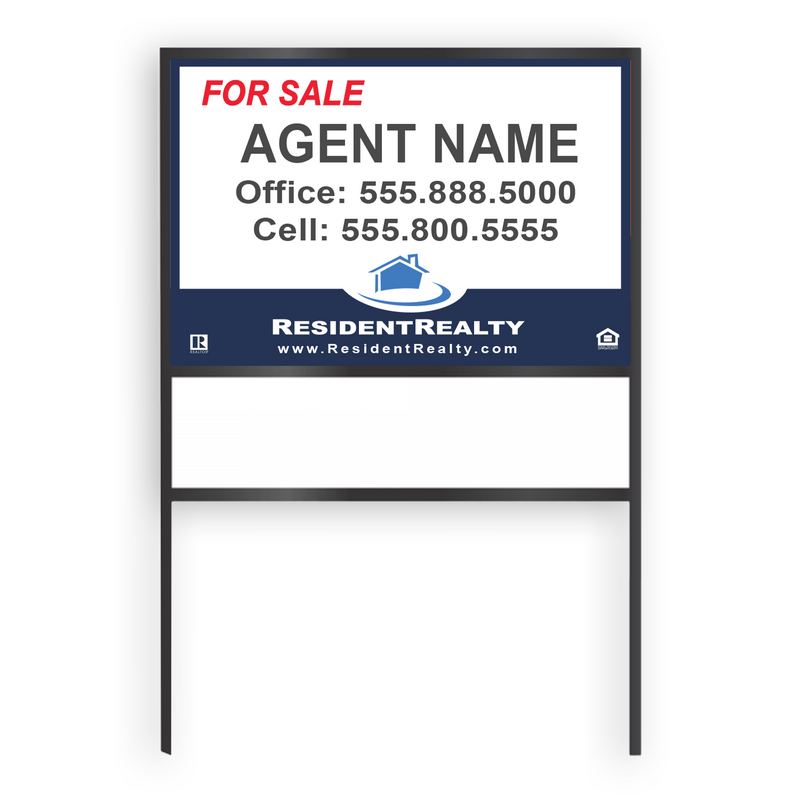 Resident Realty Commercial Sign (Med) | 36"W x 24"H Aluminum Panel (040"), Double Sided | Horizontal [Only Available for Local Delivery or Pick Up]_2022