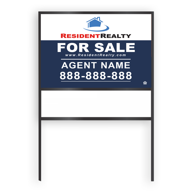 Resident Realty Commercial Sign (Large) | 48"W x 36"H Aluminum Panel (040"), Double Sided | Horizontal [Only Available for Local Delivery or Pick Up] 2022