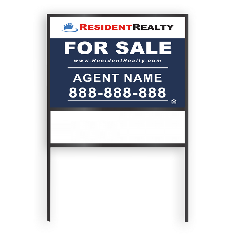 Resident Realty Commercial Sign (Large) | 48"W x 36"H Aluminum Panel (040"), Double Sided | Horizontal [Only Available for Local Delivery or Pick Up] 2022