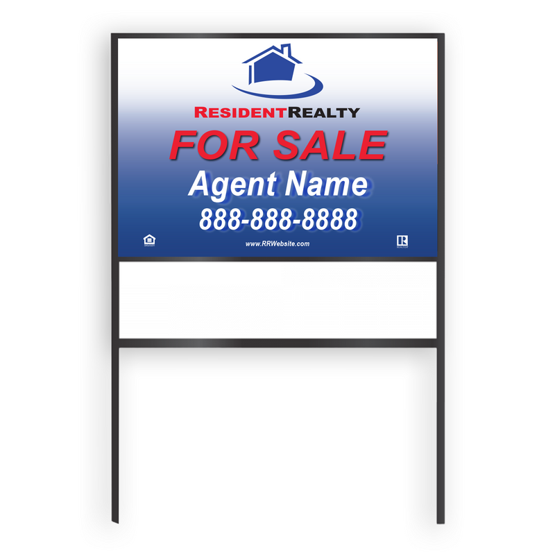 Resident Realty Commercial Sign (Large) | 48"W x 36"H Aluminum Panel (040"), Double Sided | Horizontal [Only Available for Local Delivery or Pick Up] 2022