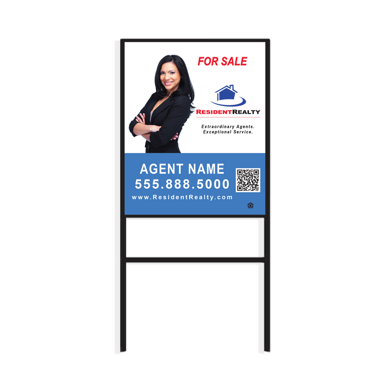 Resident Realty H-Frame | 24"W x 30"H Aluminum Panel | Choose Your Design & Update Name/Phone [2022]